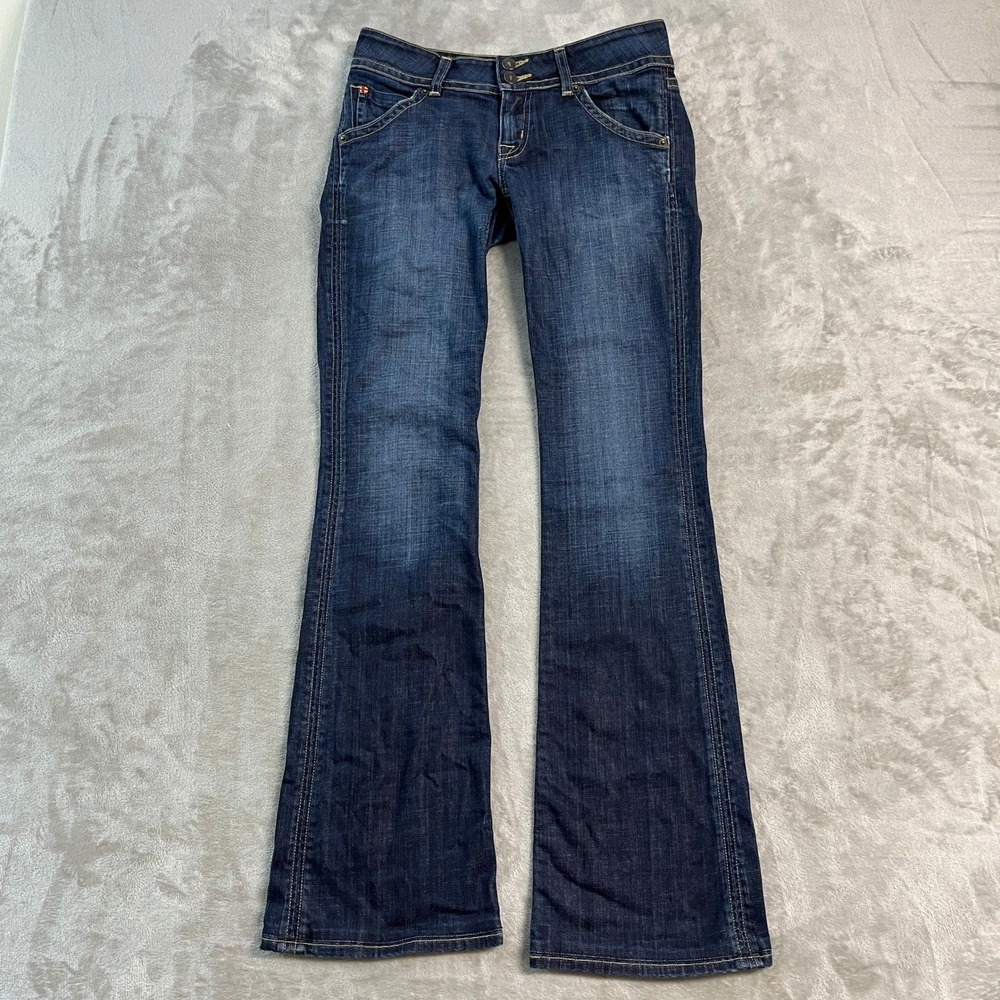 Hudson Signature Bootcut Jeans Womens 27* Dark Wash Flap Pocket Denim Low Rise